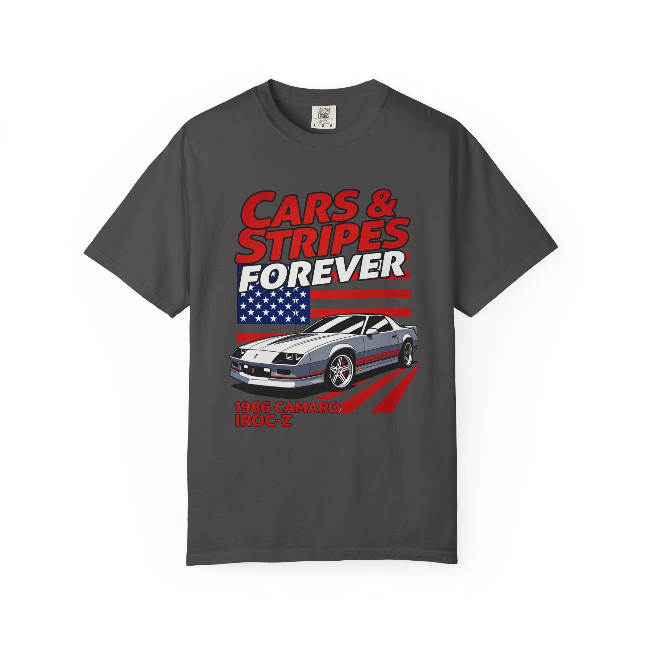 Cars & Stripes Forever 1986 Camero IROC-Z Tee