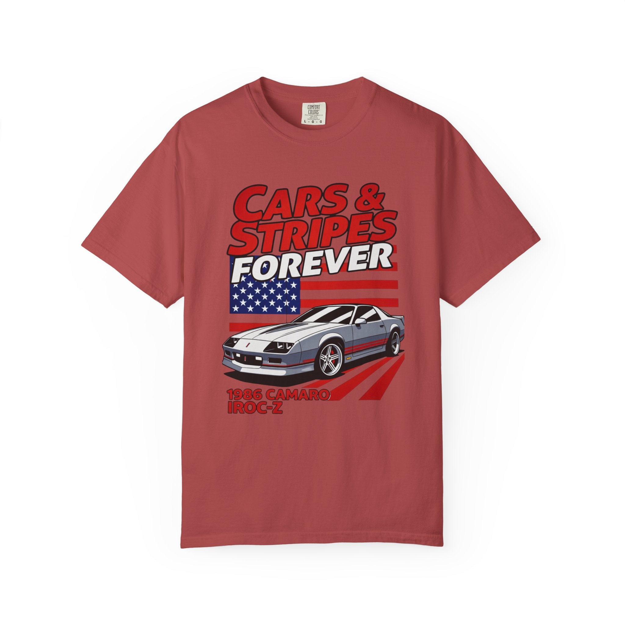 Cars & Stripes Forever 1986 Camero IROC-Z Tee