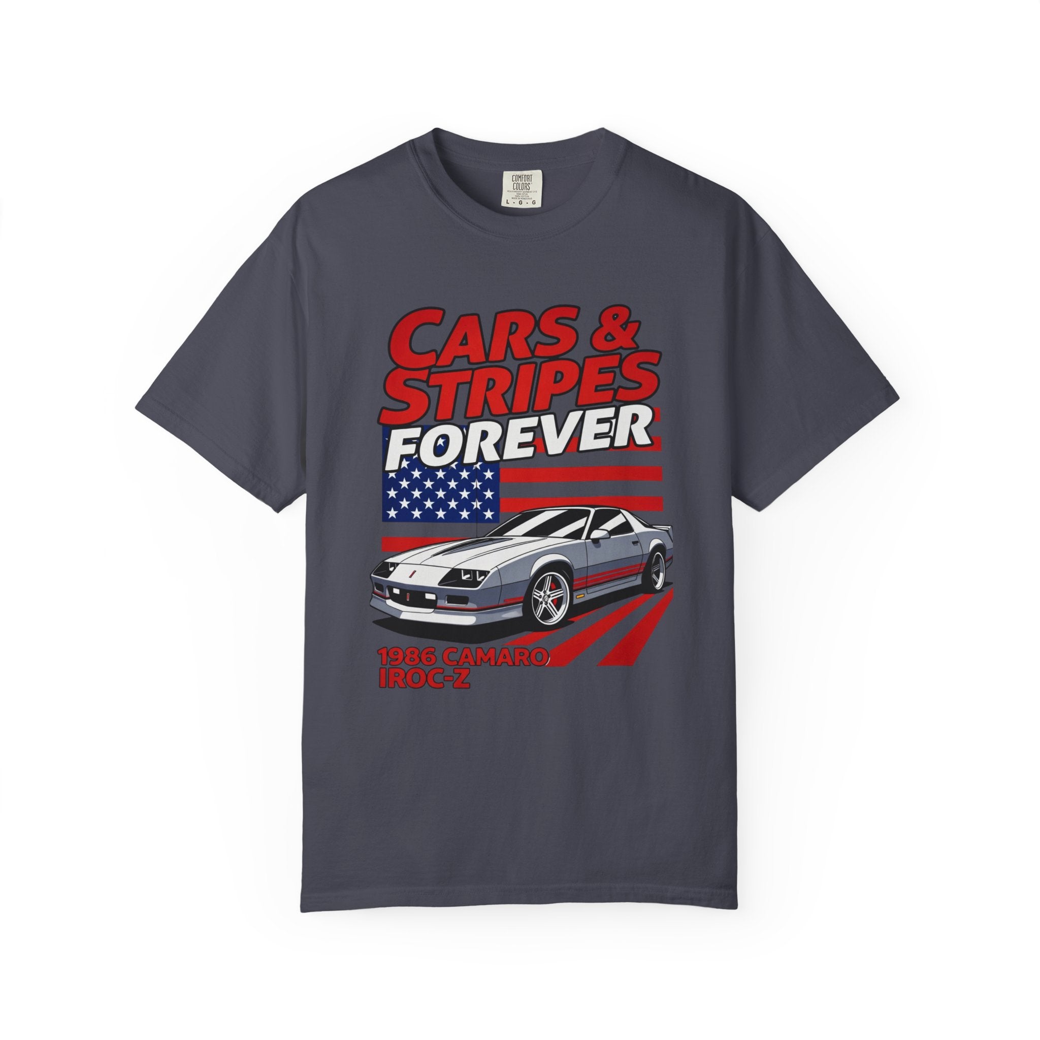Cars & Stripes Forever 1986 Camero IROC-Z Tee
