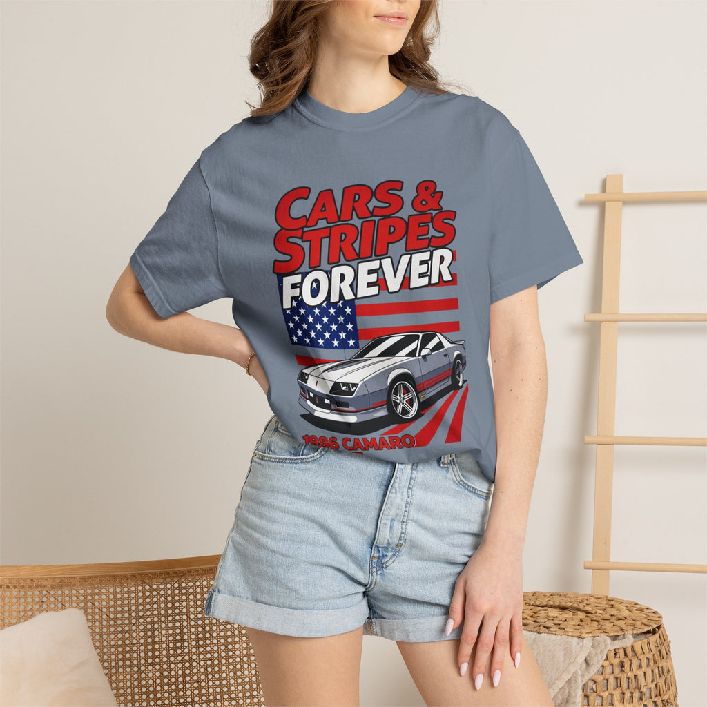 Cars & Stripes Forever 1986 Camero IROC-Z Tee