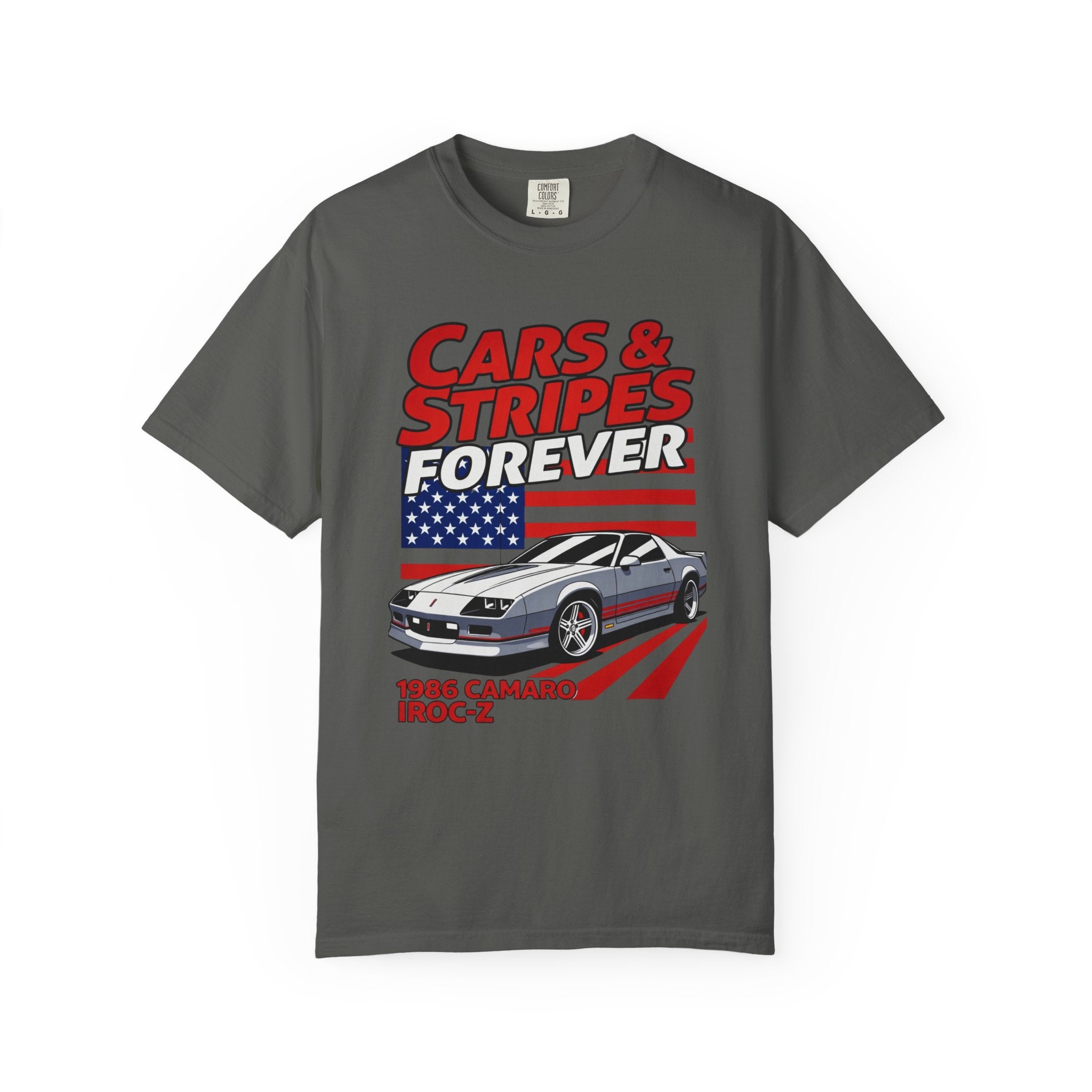 Cars & Stripes Forever 1986 Camero IROC-Z Tee