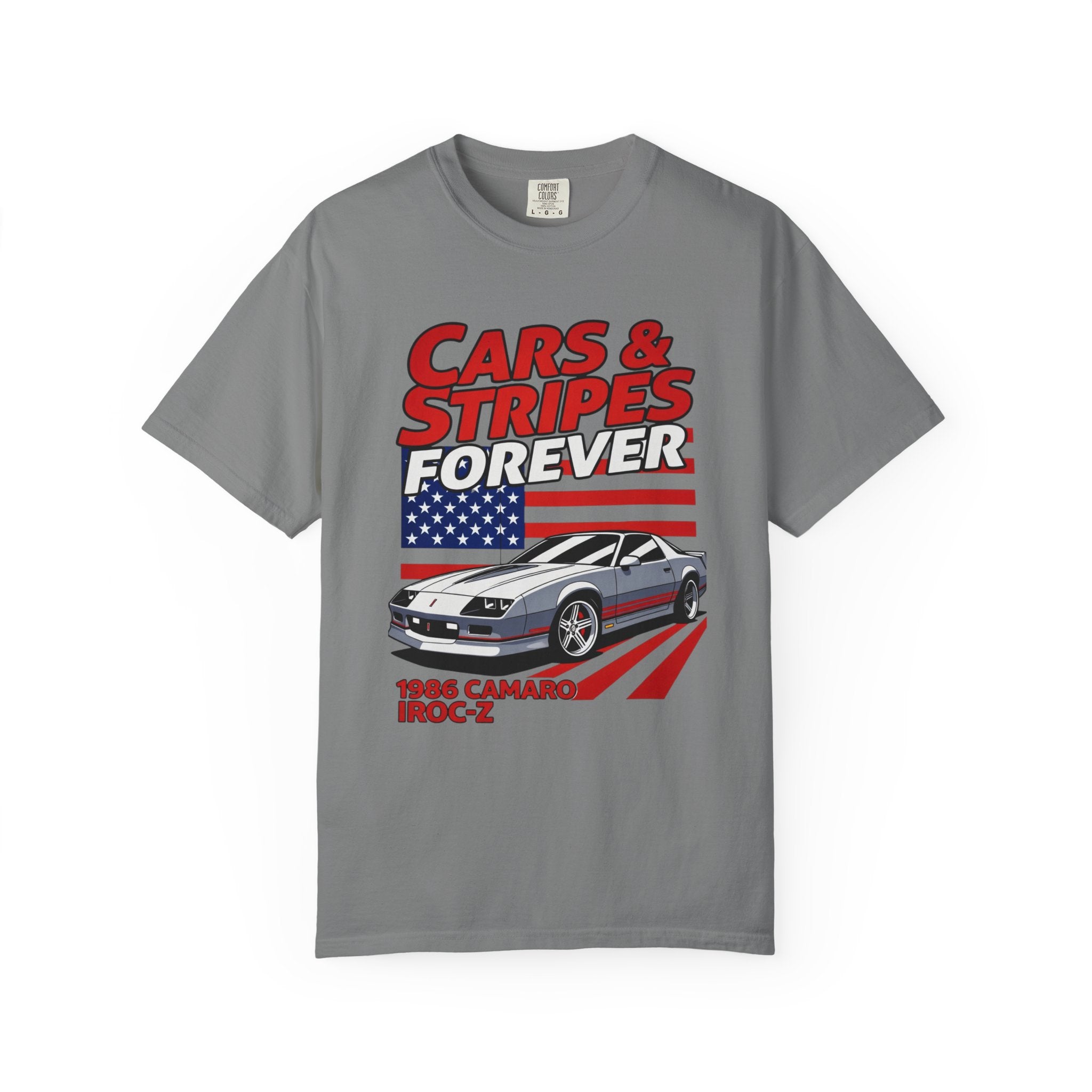 Cars & Stripes Forever 1986 Camero IROC-Z Tee