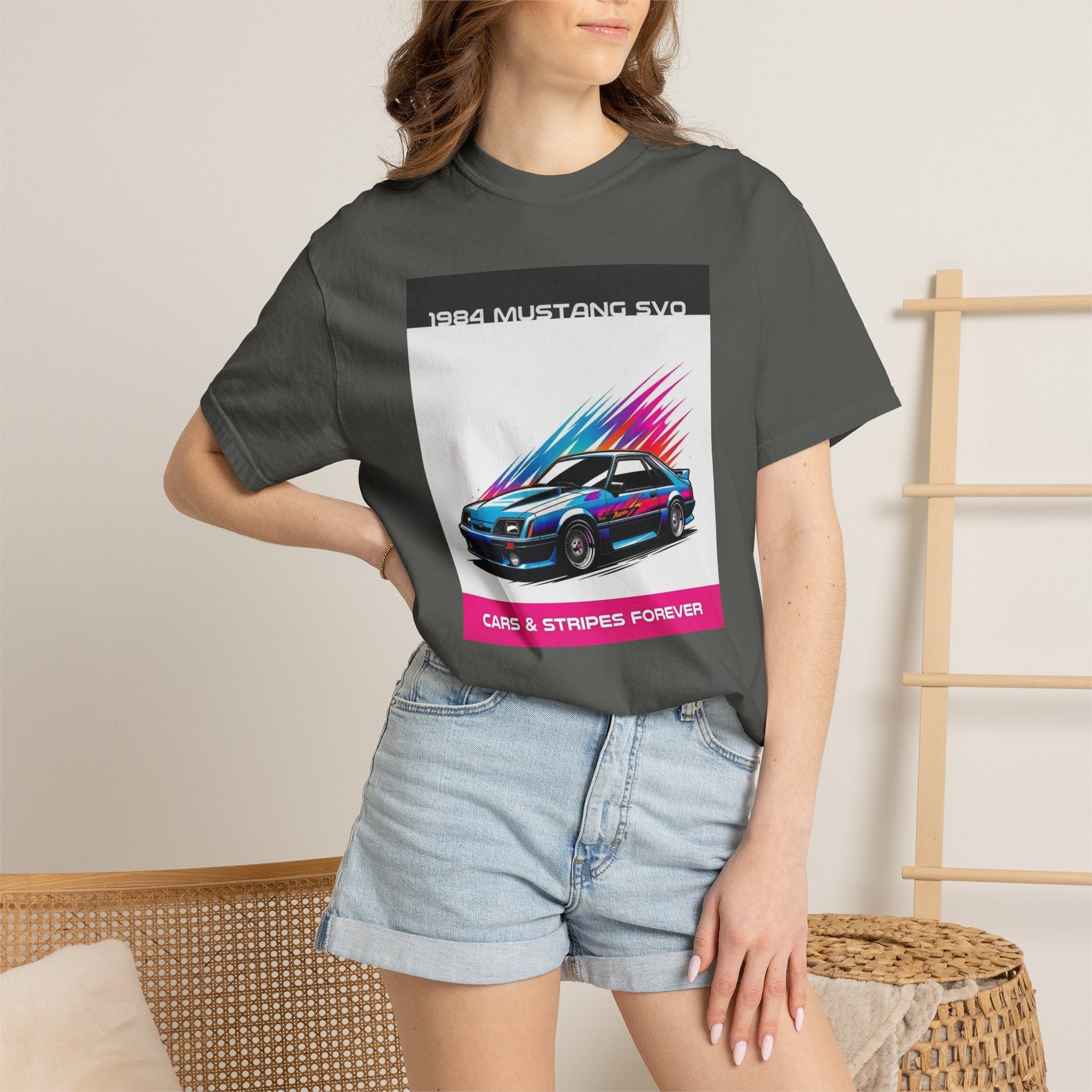 Cars & Stripes Forever 1984 Mustang SVO Tee