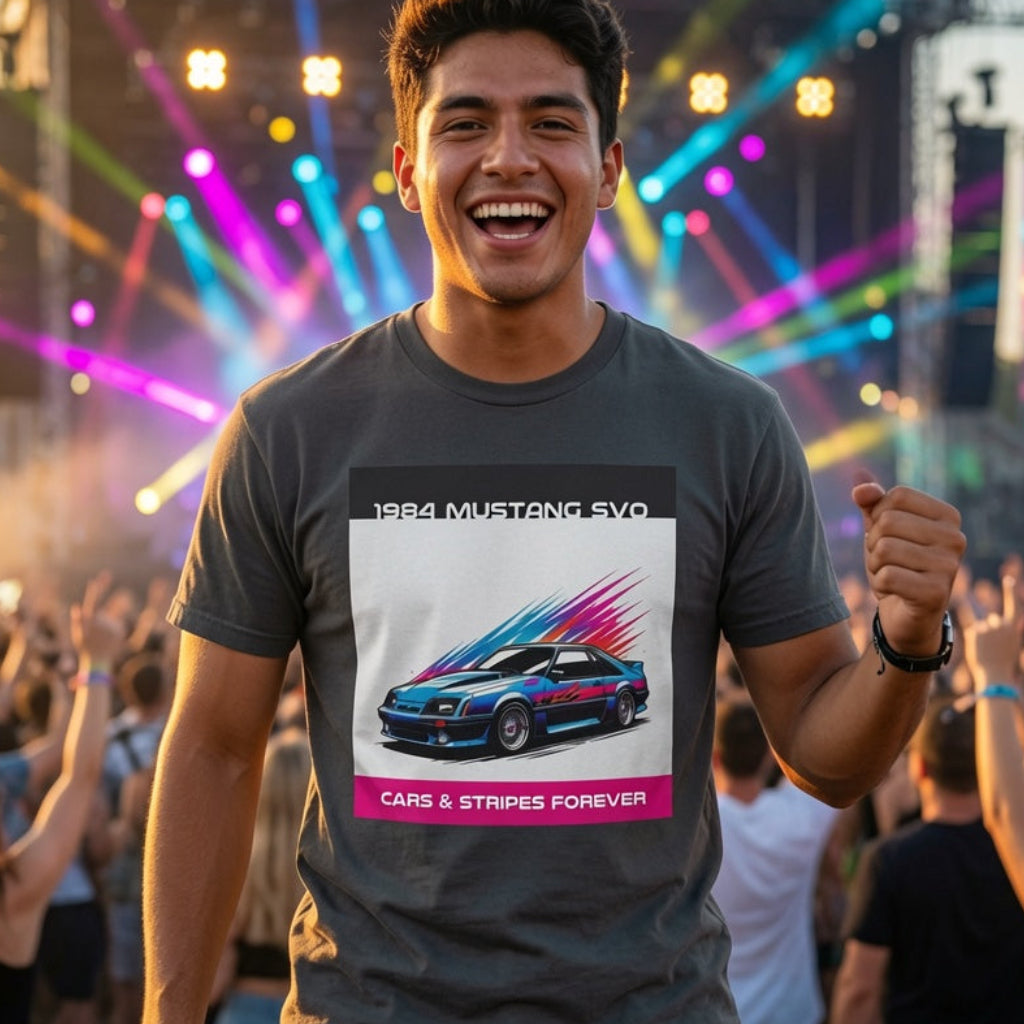 Cars & Stripes Forever 1984 Mustang SVO Tee