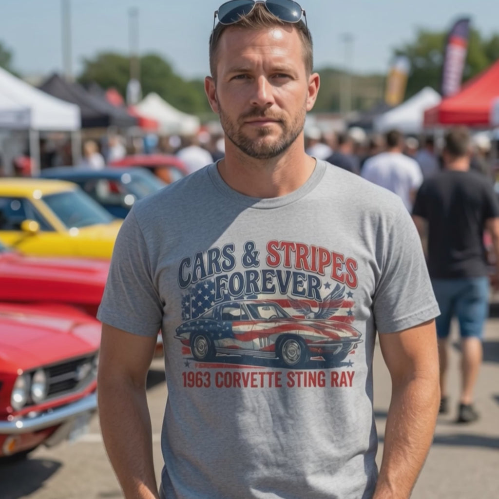 Cars & Stripes Forever: 1963 Corvette Stingray Tee